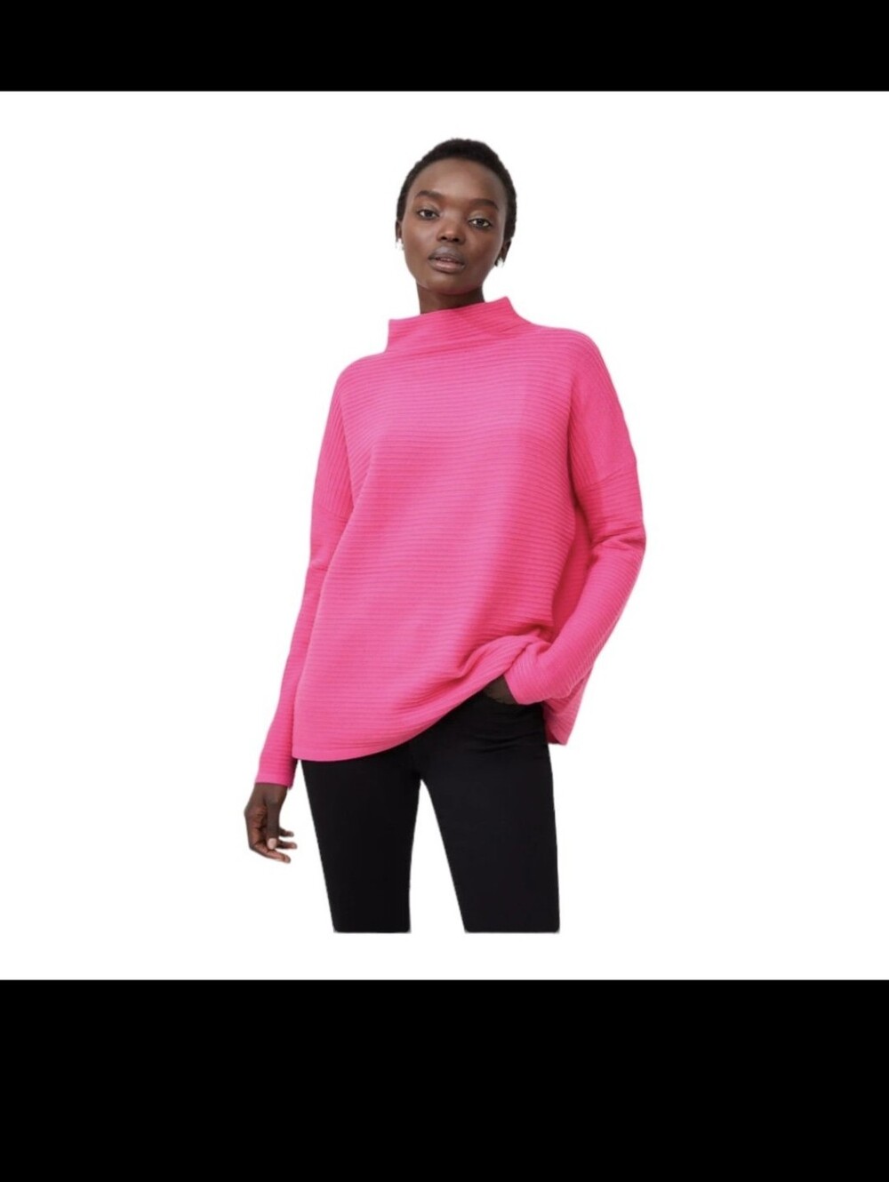 French Connection Babysoft Lena High Neck Sweater Hot Pink Size Medium